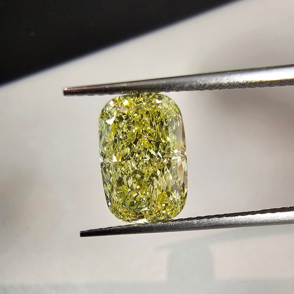3ct Fancy Yellow Cushion diamond loose stone, handcrafted by Rare Colors by Namdar