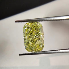 3ct Fancy Yellow Elongated Cushion Cut Diamond