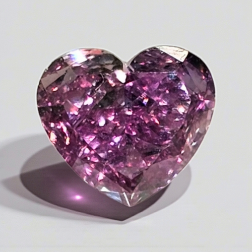0.51ct Fancy Intense Pink Purple Heart Cut Diamond