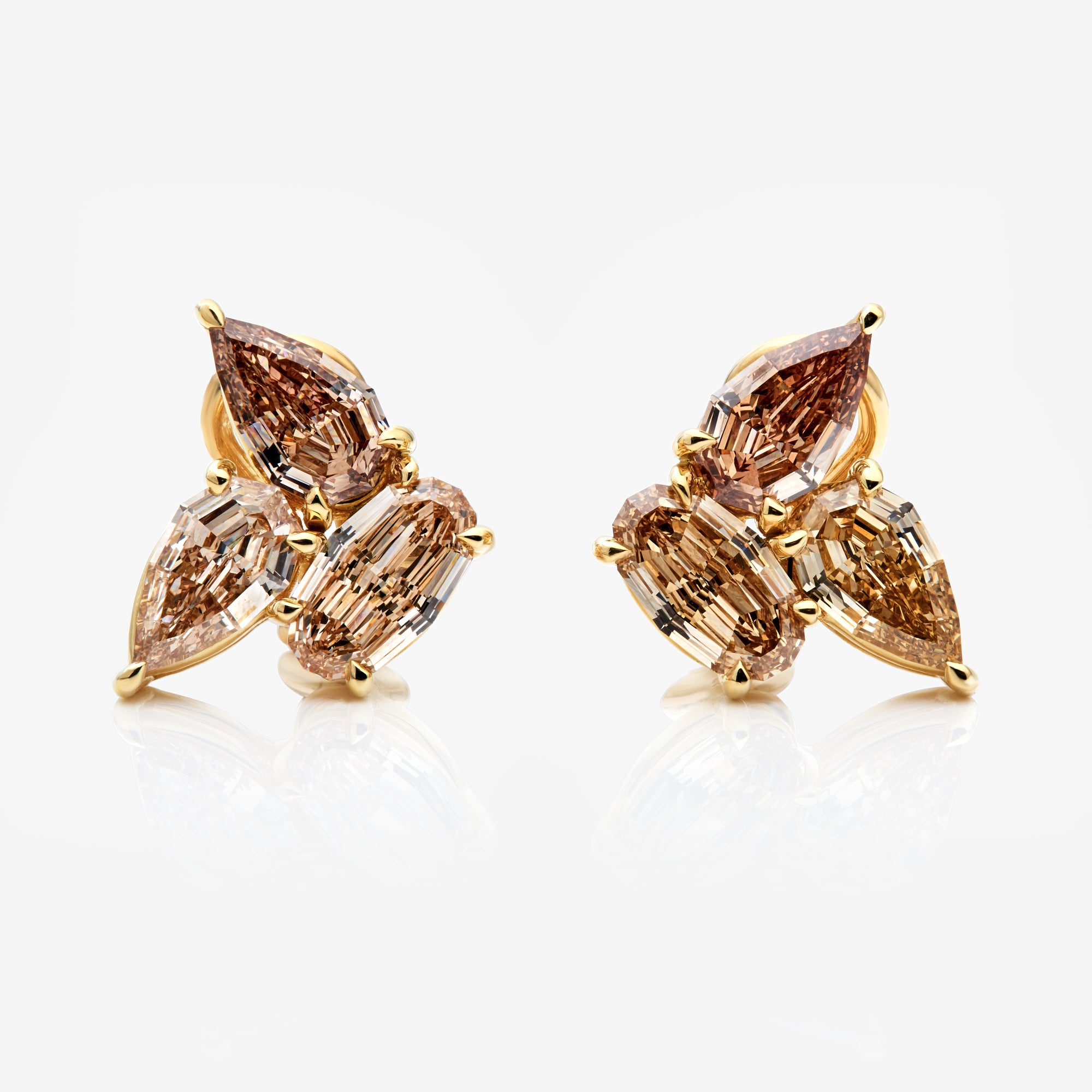 Champagne Diamond Organized Chaos Cluster Earrings