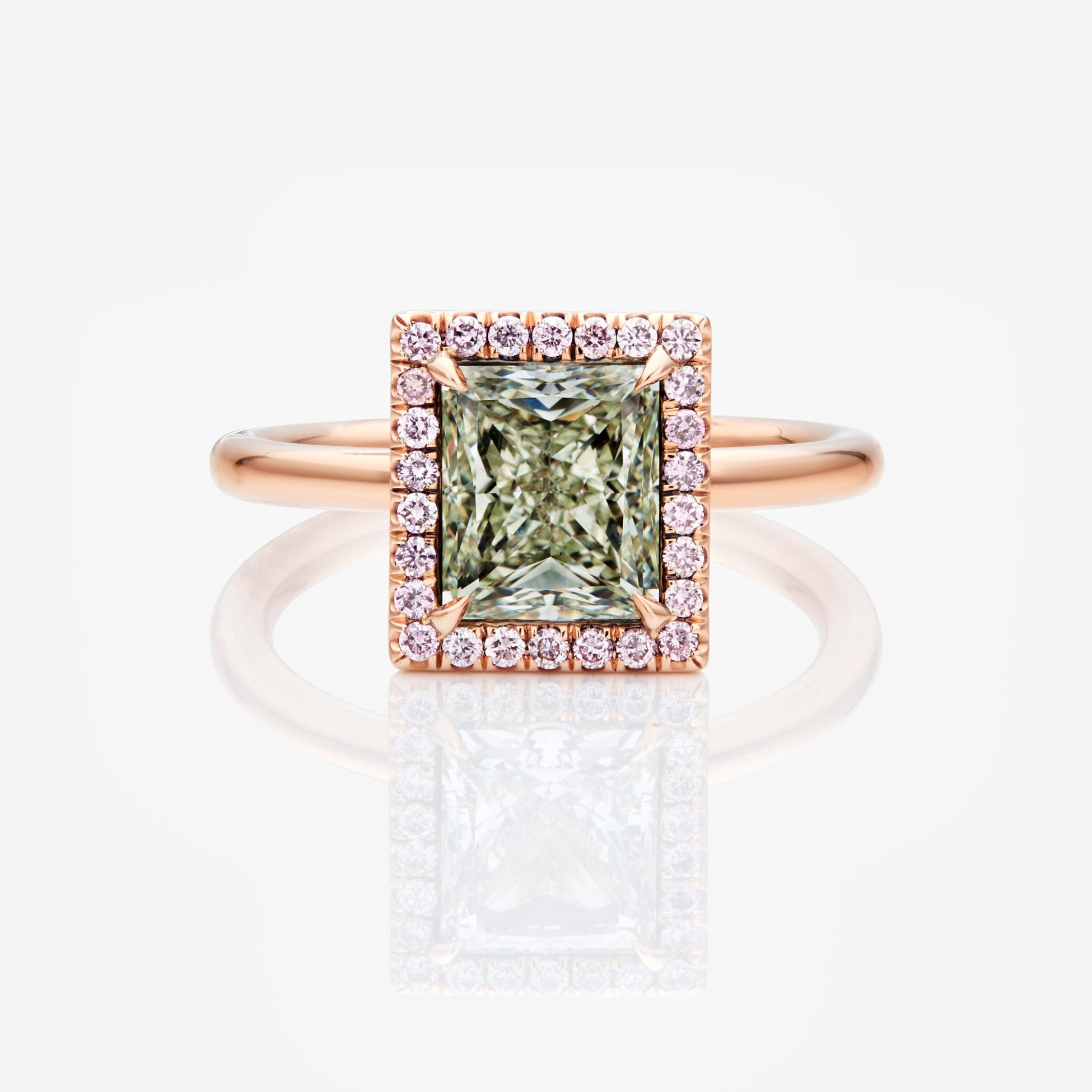 Rare Colors by Namdar 2ct Green Princess diamond engagement ring, New York City