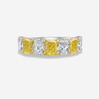 Alternating Radiant Yellow and Colorless Diamond Half Eternity Band