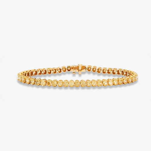 9 Carat Fancy Yellow Oval Diamond Tennis Bracelet