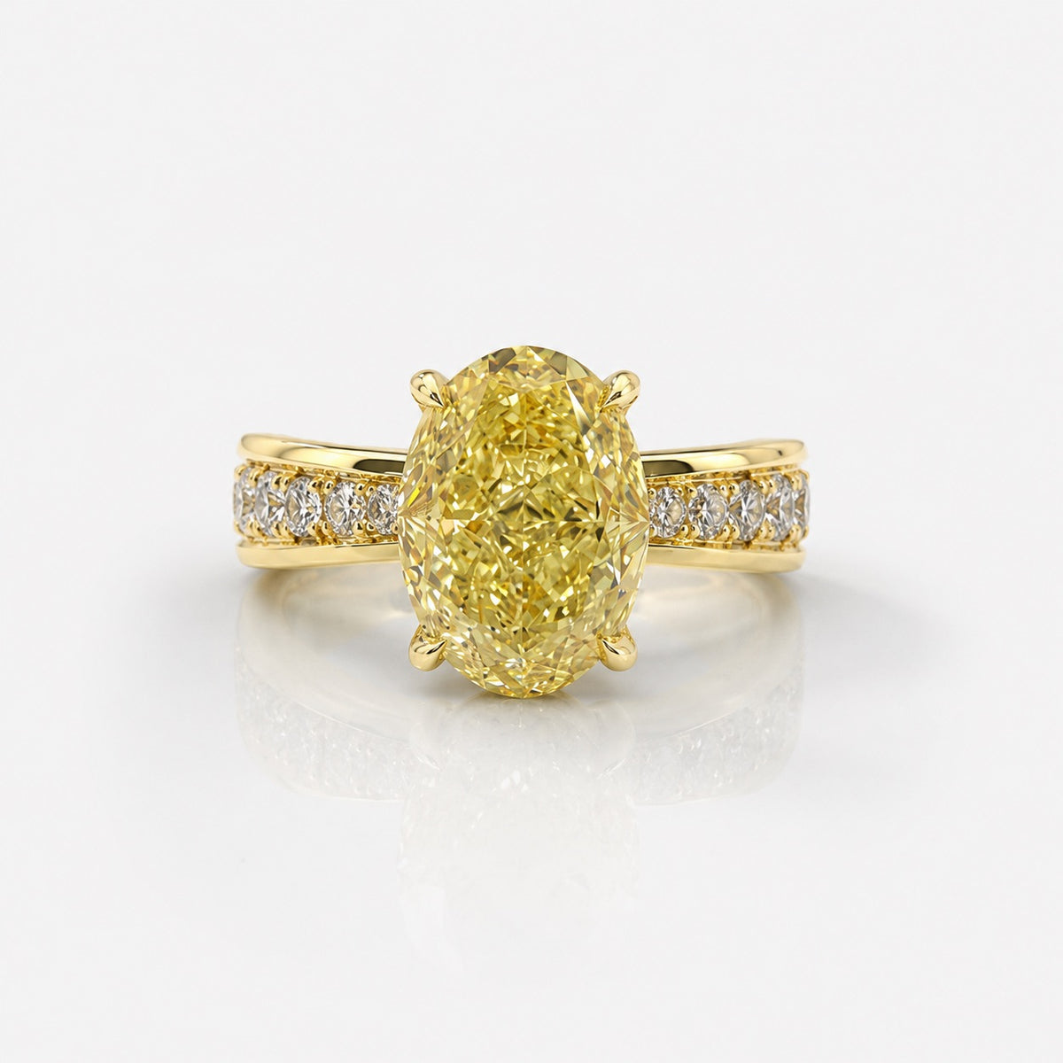 2.5ct Fancy Light Yellow Oval Diamond Solitaire Engagement Ring