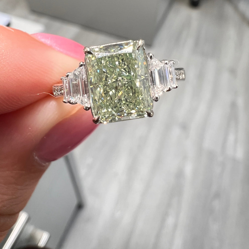 2ct Green diamond ring by Rare Colors by Namdar, New York City