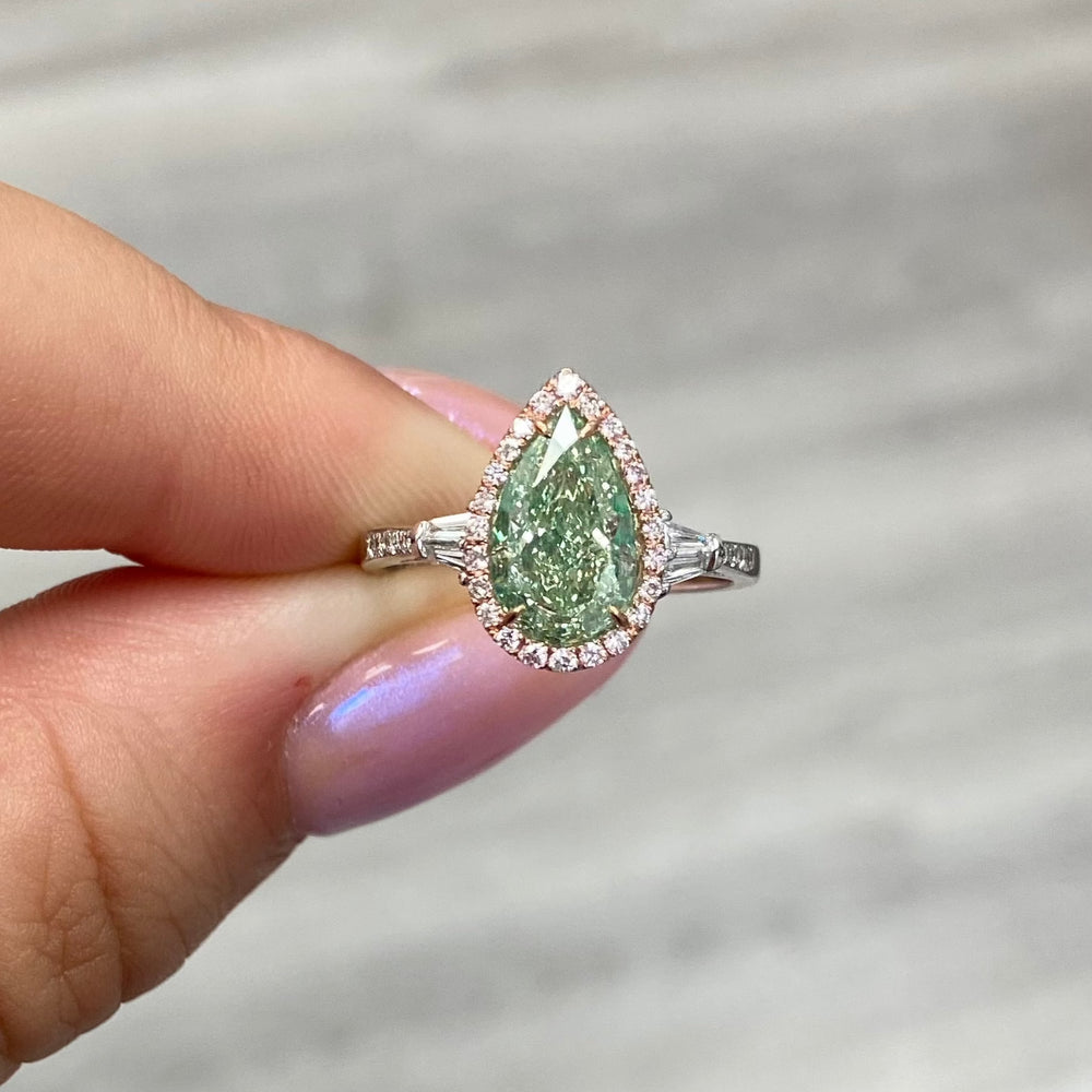 Rare Colors by Namdar 2ct Fancy Gray Pear diamond ring, New York City