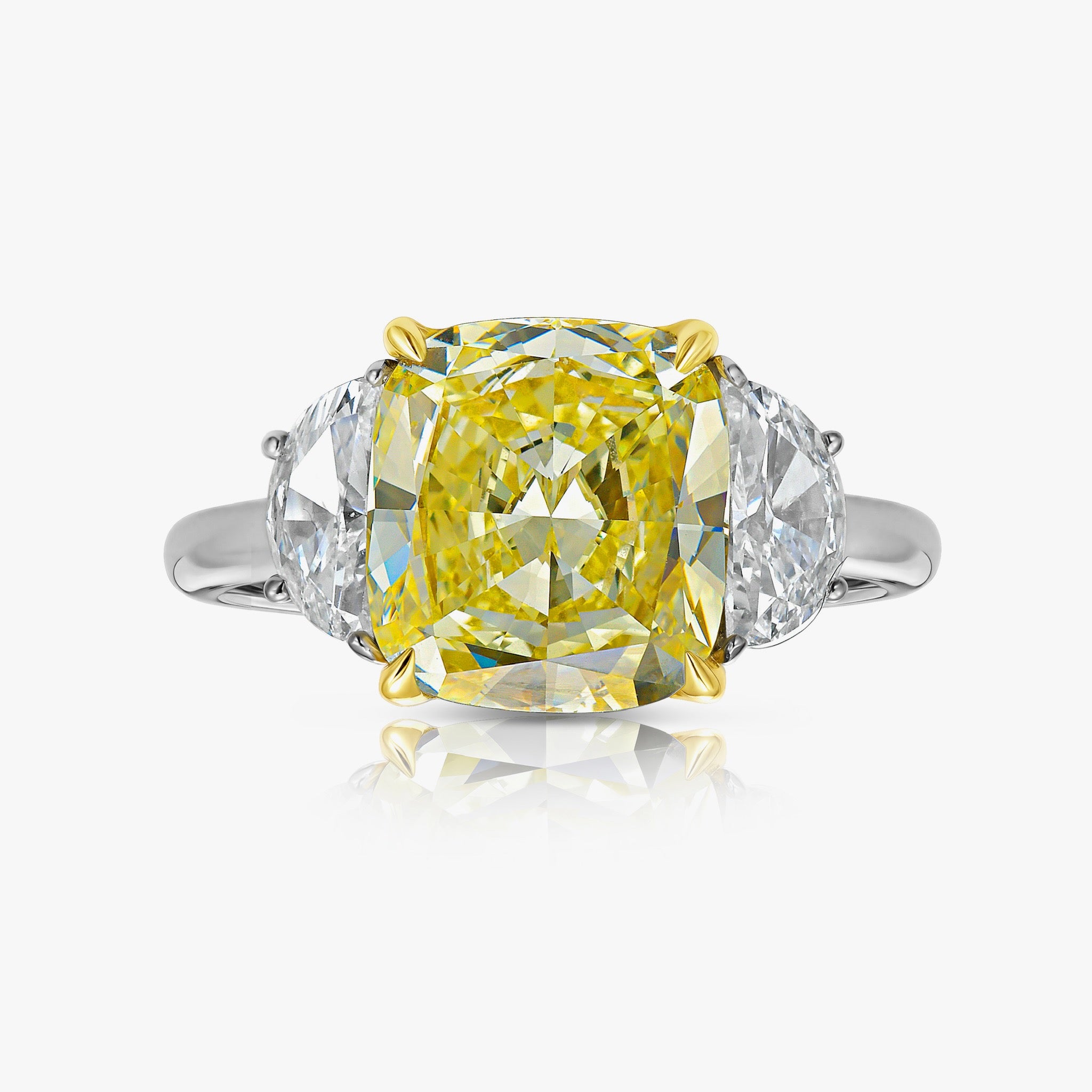 3.3ct Antique Inspired Fancy Light Yellow Diamond Engagement Ring