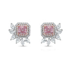 Fancy pink diamond earrings. Pink Diamond studs. Pink diamond stud earrings. pink diamond jewelry.