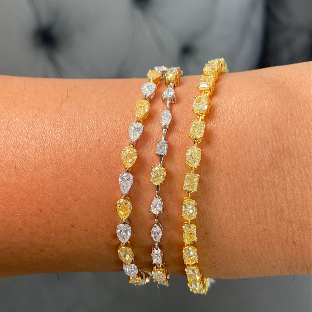 Fancy Yellow Mixed Shape Diamond Bracelet