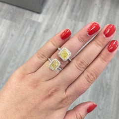 yellow diamond ring. yellow diamond. fancy yellow diamond. yellow diamond engagement ring. yellow diamond halo ring. canary diamond ring. yellow diamond jewelry. GIA certified yellow diamond.