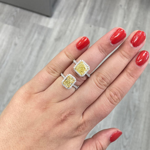 yellow diamond ring. yellow diamond. fancy yellow diamond. yellow diamond engagement ring. yellow diamond halo ring. canary diamond ring. yellow diamond jewelry. GIA certified yellow diamond.