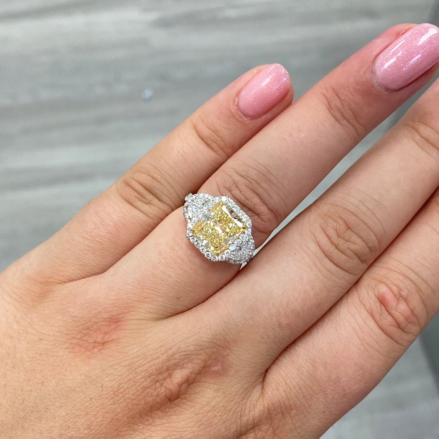 Rare Colors by Namdar 3.5ct Yellow Elongated Radiant diamond engagement ring, New York City