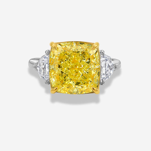 7ct Fancy Light Yellow Diamond Engagement Ring