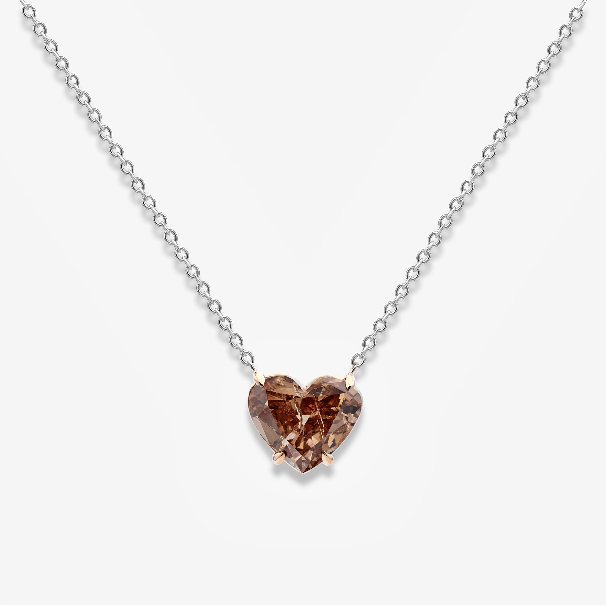 6 Carat Champagne Heart Diamond Pendant