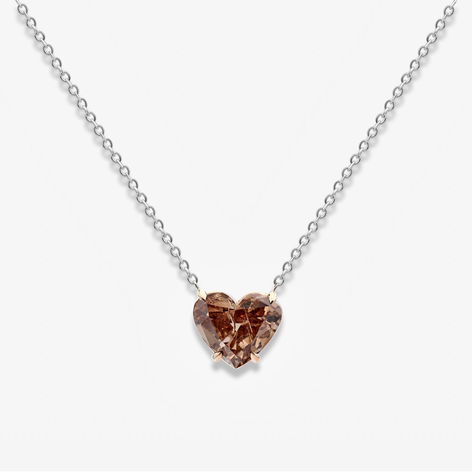 6 Carat Champagne Heart Diamond Pendant