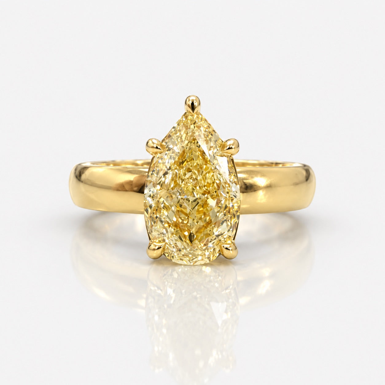 2.5ct GIA Fancy Light Yellow Pear Diamond Tate Engagement Ring