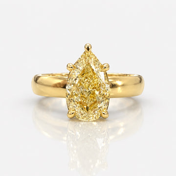 2.5ct GIA Fancy Light Yellow Pear Diamond Tate Engagement Ring