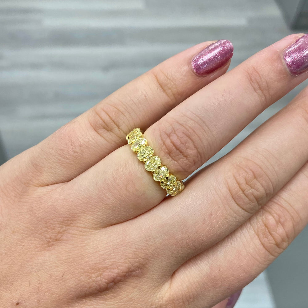 Fancy Yellow Oval diamond eternity band at Rare Colors by Namdar, 5th Avenue New York