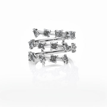 Fancy Gray Diamond Spiral Ring
