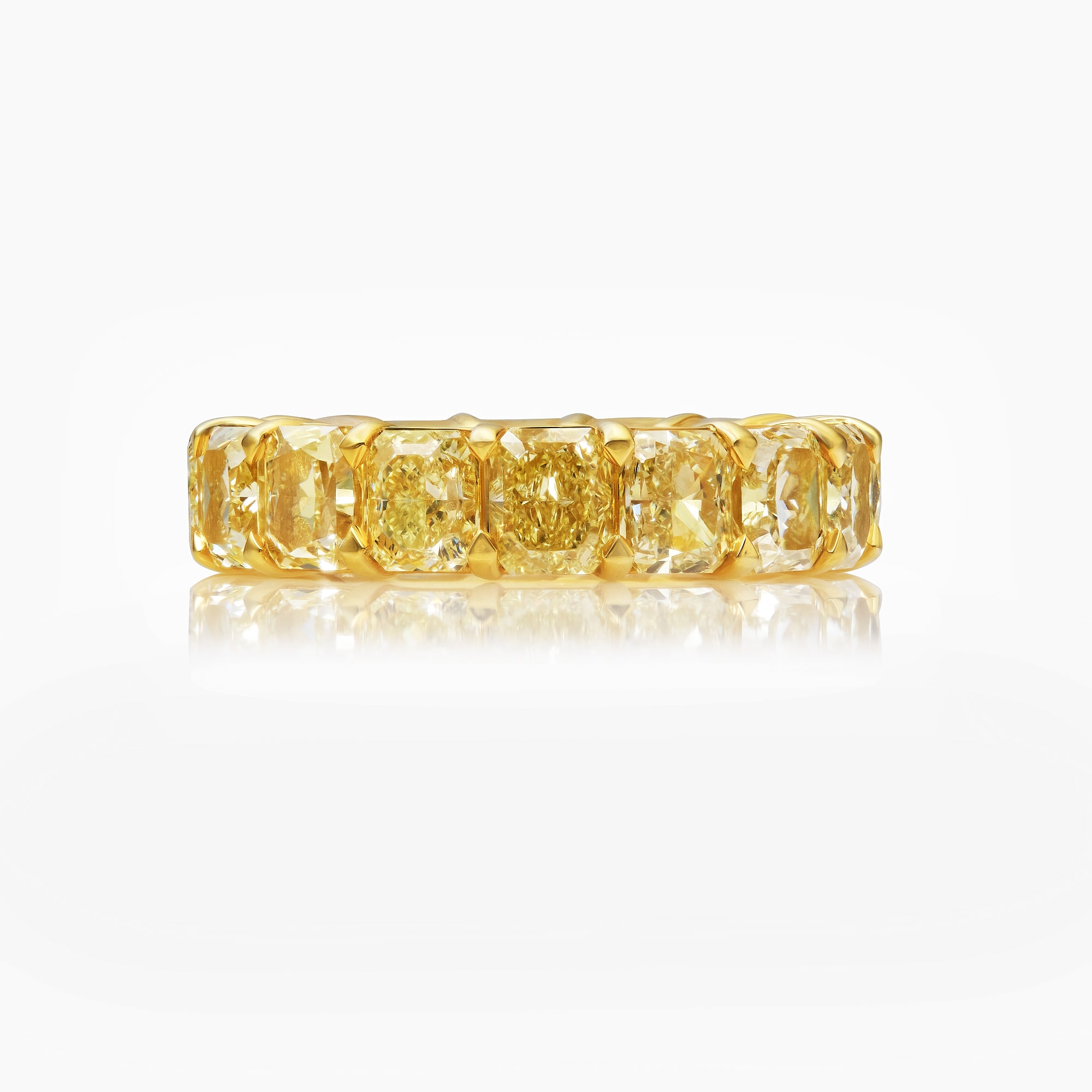 8.6 Carat Fancy Light Yellow Radiant Diamond Eternity Band