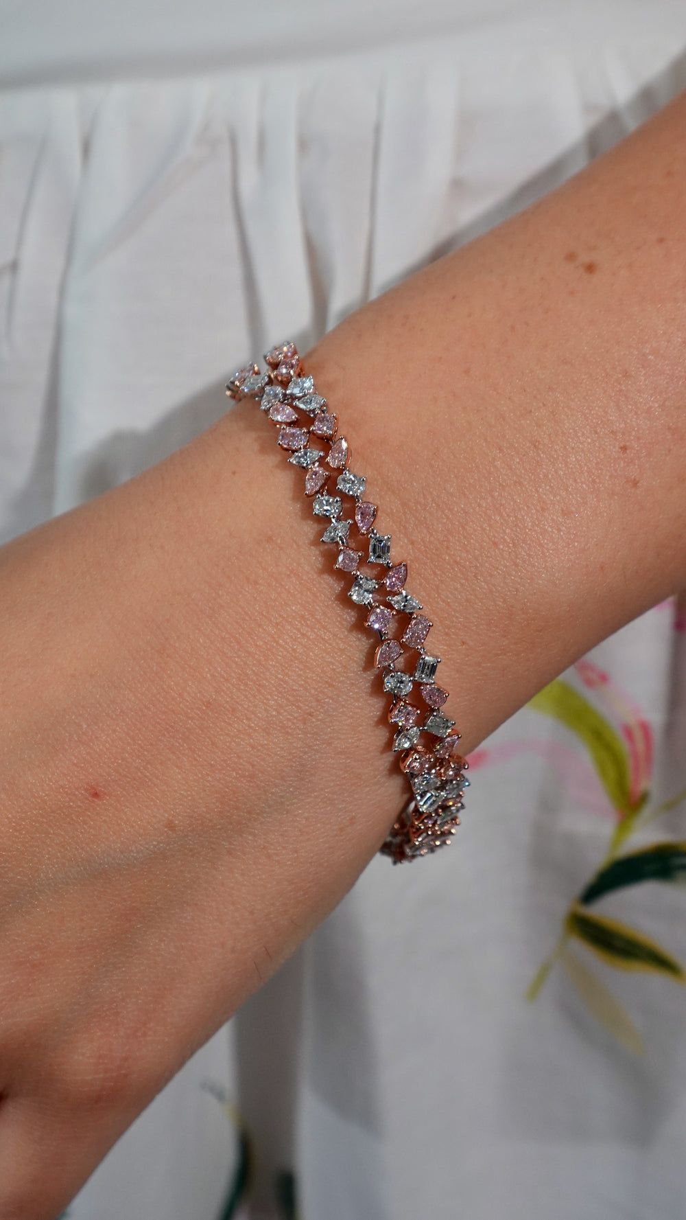 8.9ct Pink diamond bracelet by Rare Colors by Namdar, New York City