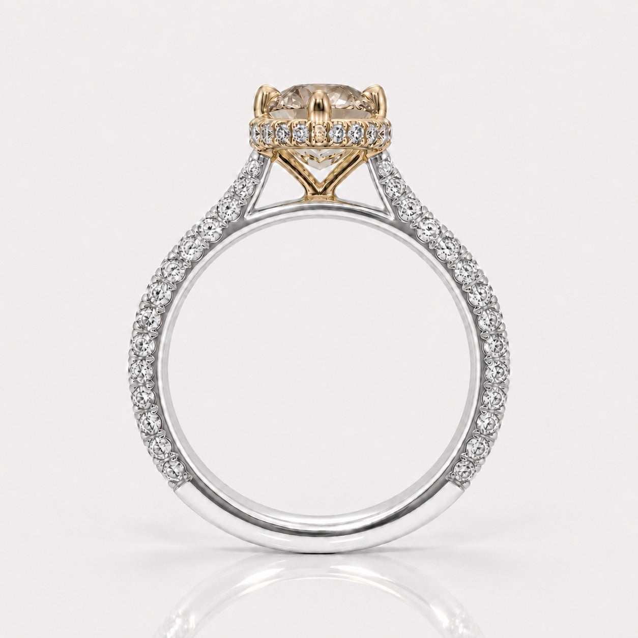 2ct Georgian Bezel Champagne Marquise Diamond Solitaire Engagement Ring