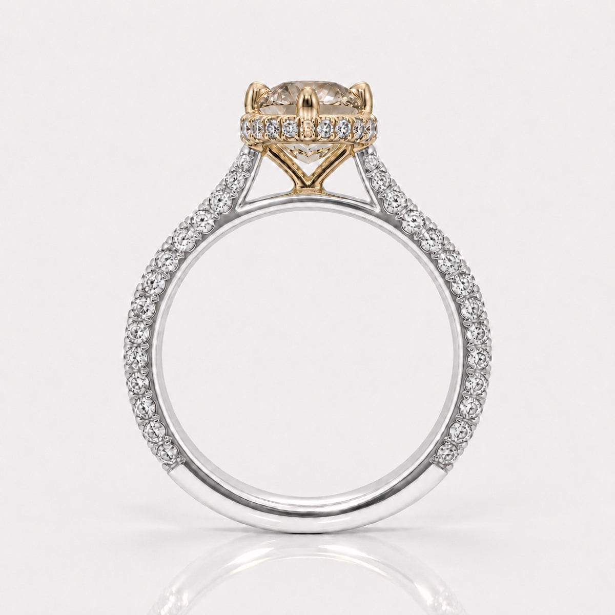 2ct Georgian Bezel Champagne Marquise Diamond Solitaire Engagement Ring