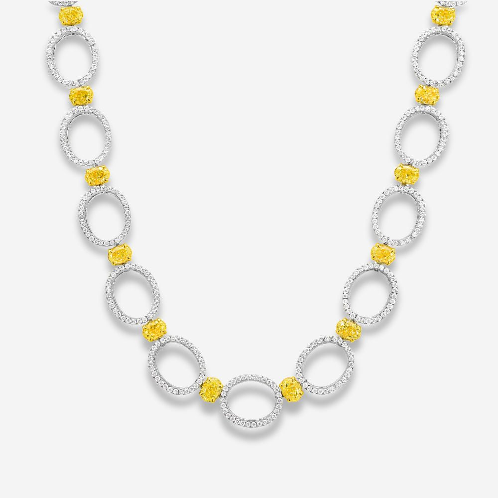 Rare Colors by Namdar 12.8ct Yellow diamond necklace, New York City