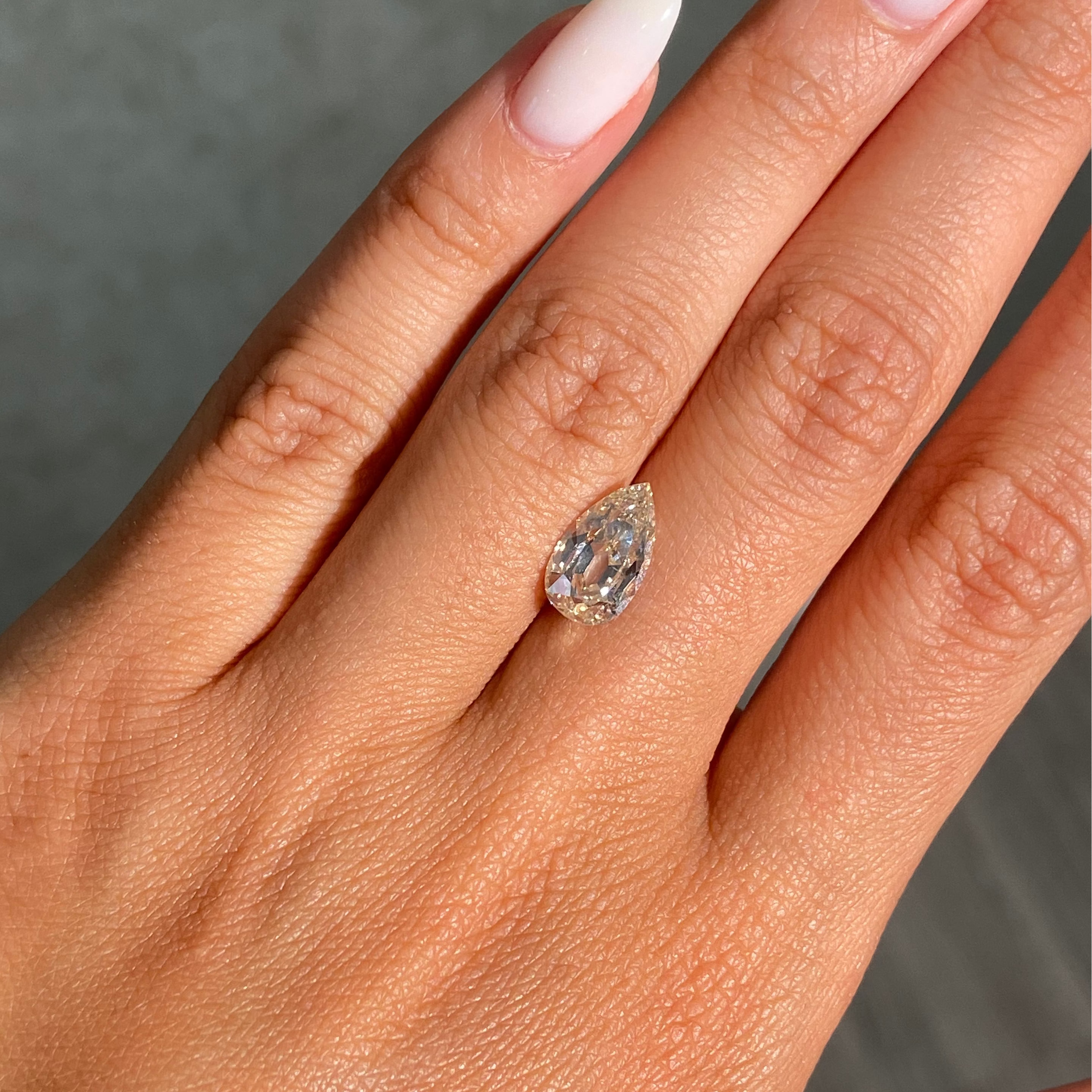 Desert diamond champagne pear shape diamond