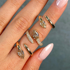 Champagne Diamond Pavé Spiral Ring