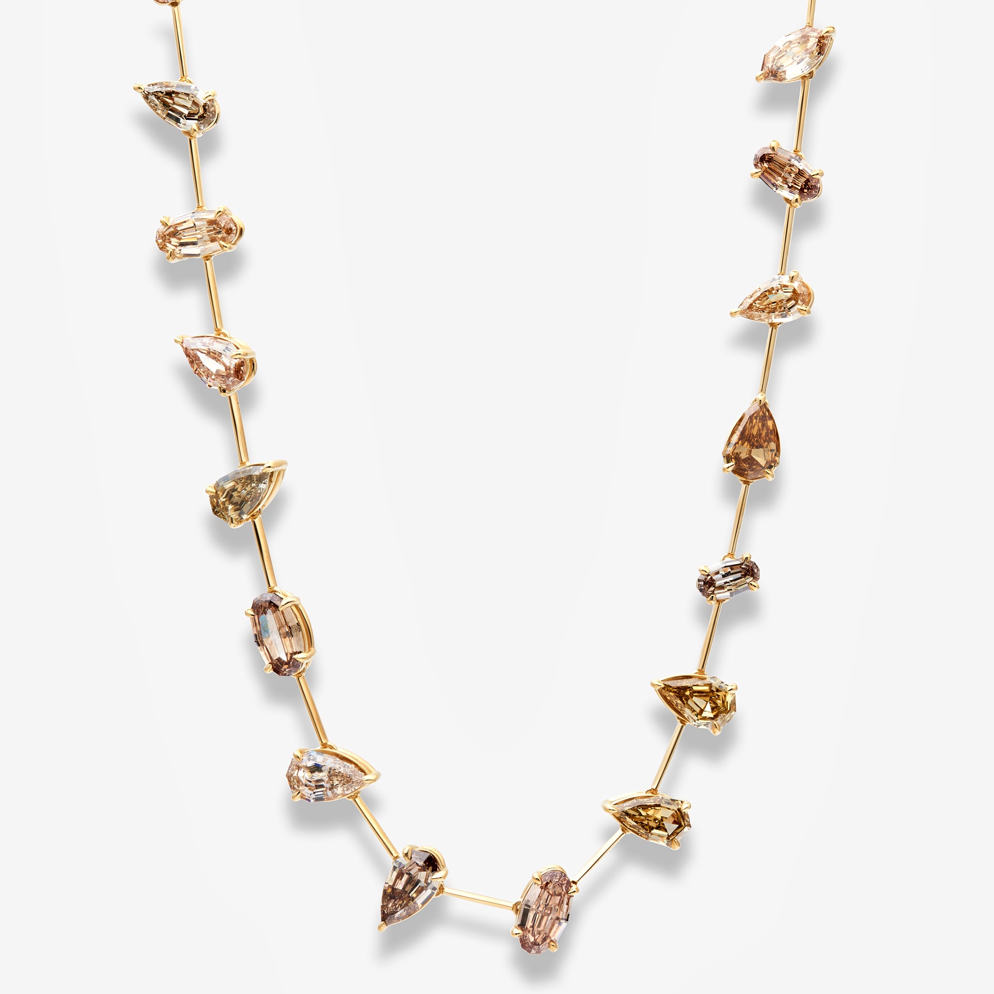 28 Carat Champagne Diamond Organized Chaos Necklace