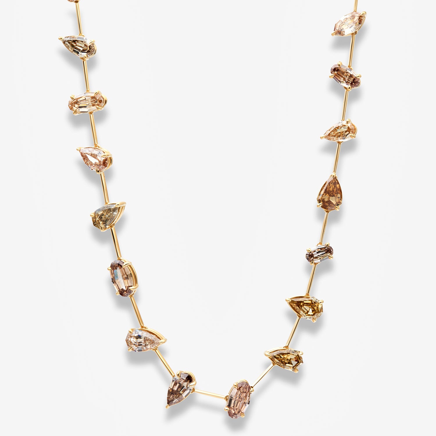 28 Carat Champagne Diamond Organized Chaos Necklace