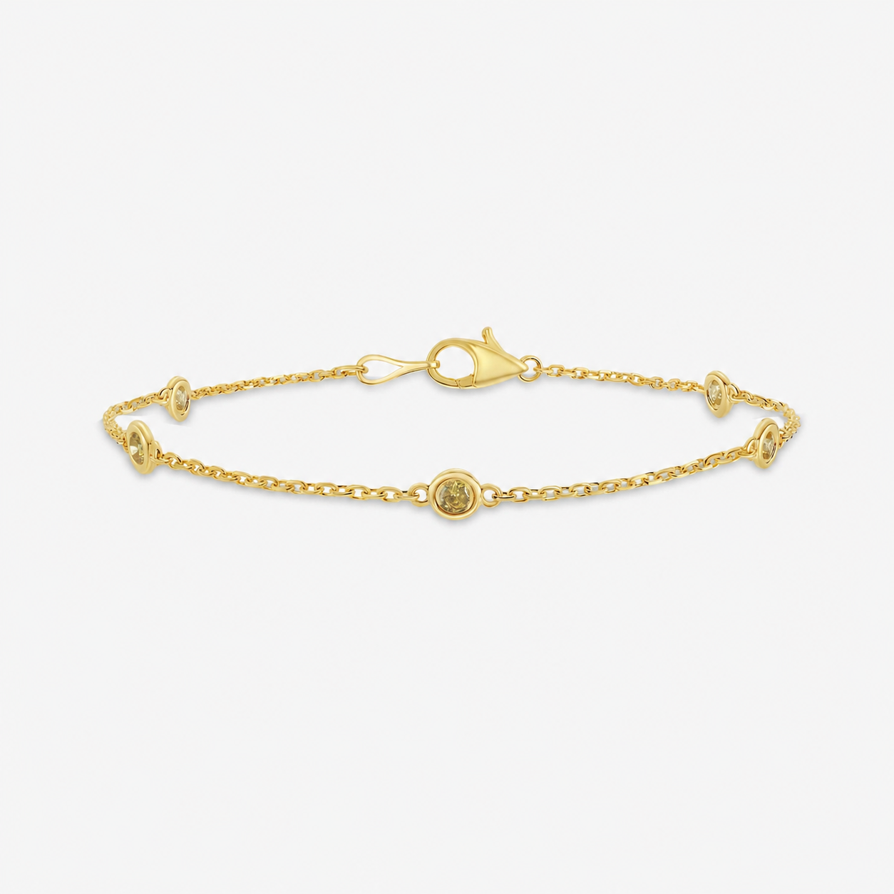 Fancy Yellow Diamond Station Bracelet