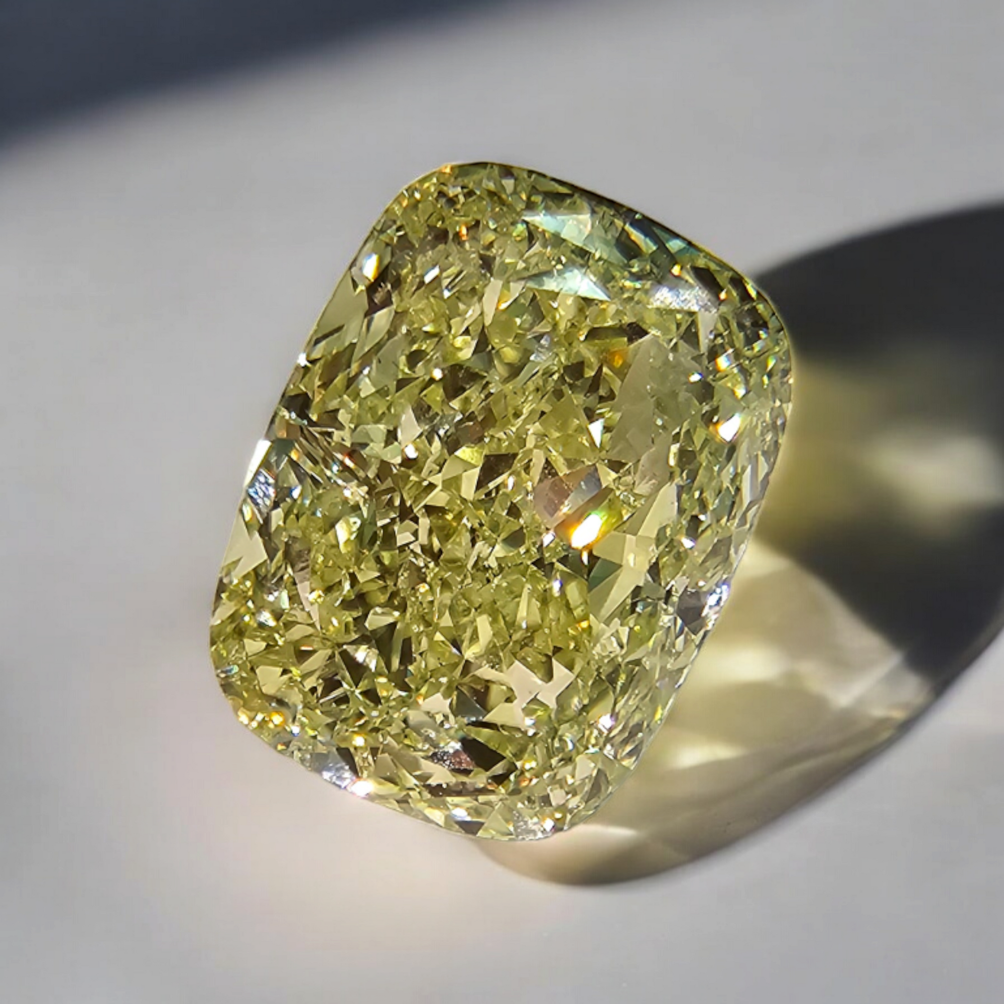 3.55ct Fancy Yellow Cushion diamond loose stone, handcrafted by Rare Colors by Namdar
