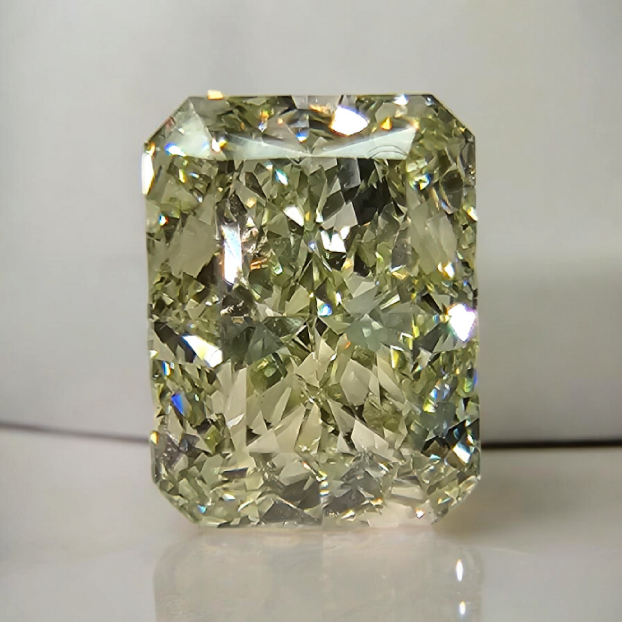 Rare Colors by Namdar 2.56ct Fancy Green Elongated Radiant diamond loose stone, New York City