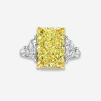 Elongated Radiant  Fancy yellow Engagement Ring