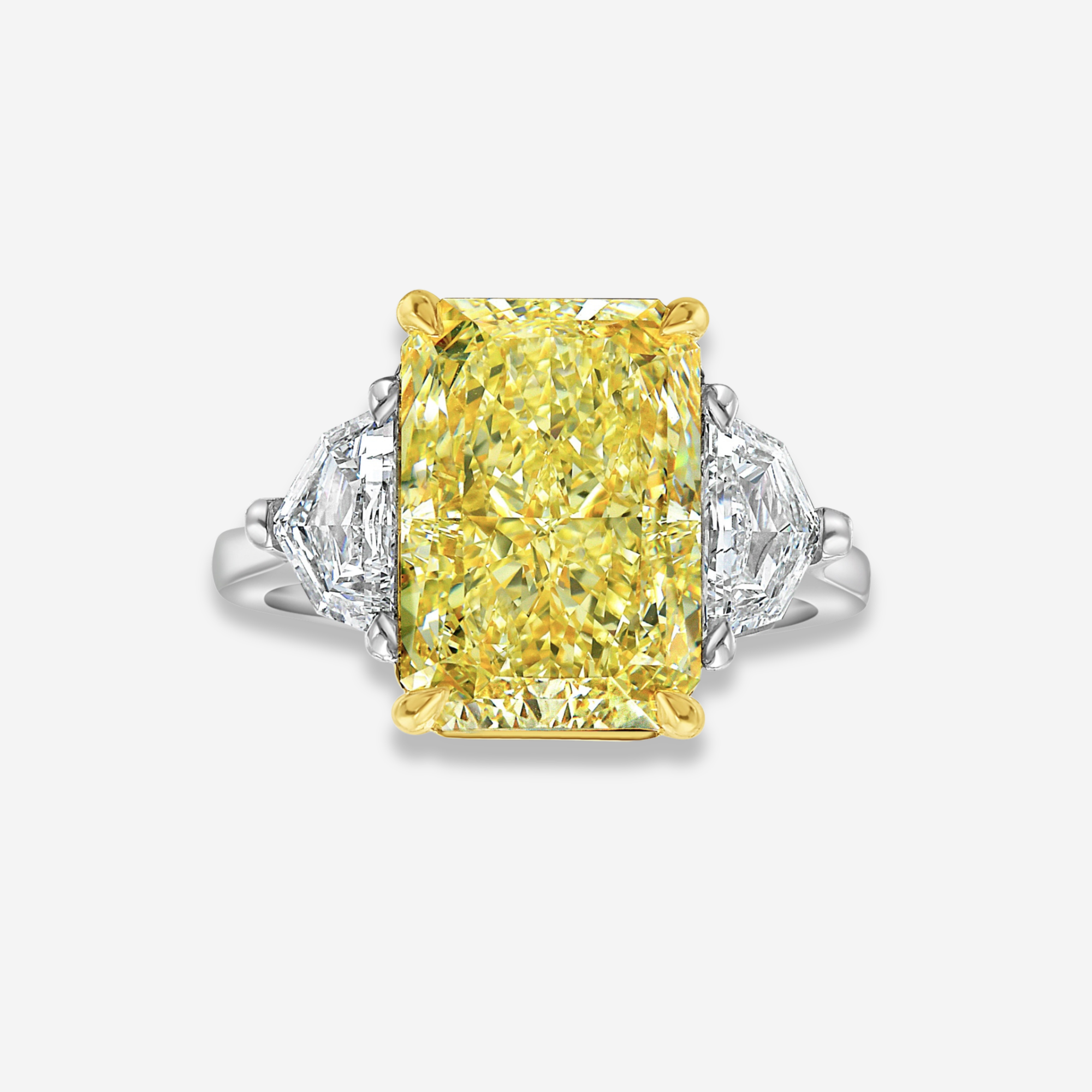 3.9ct Yellow Elongated Radiant diamond engagement ring by Rare Colors by Namdar, New York City