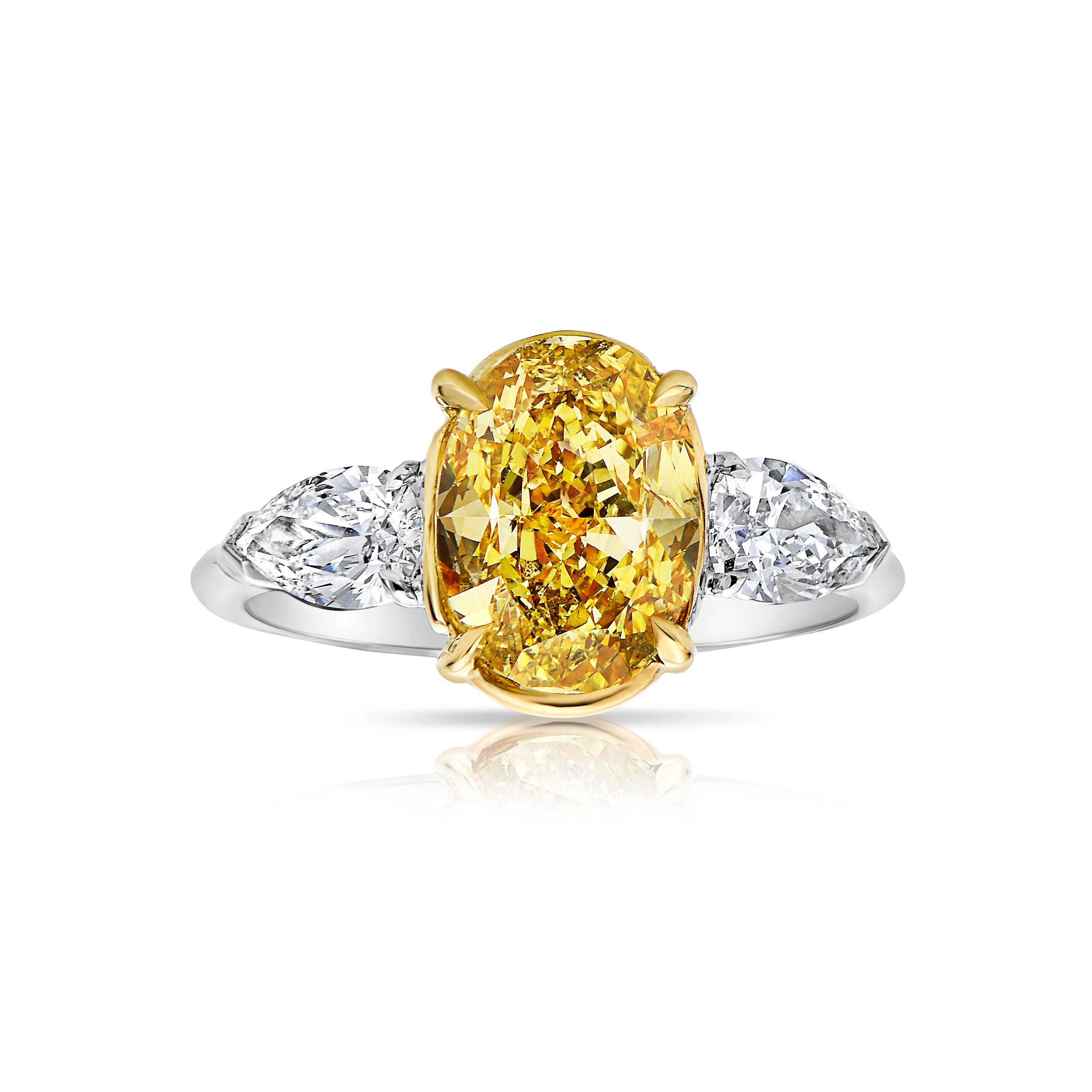 Intense oval diamond ring. Intense yellow diamond. Gia certified intense yellow diamond. Oval diamond ring. Yellow diamond engagement ring. Yellow diamond rings. Yellow diamond jewelry.