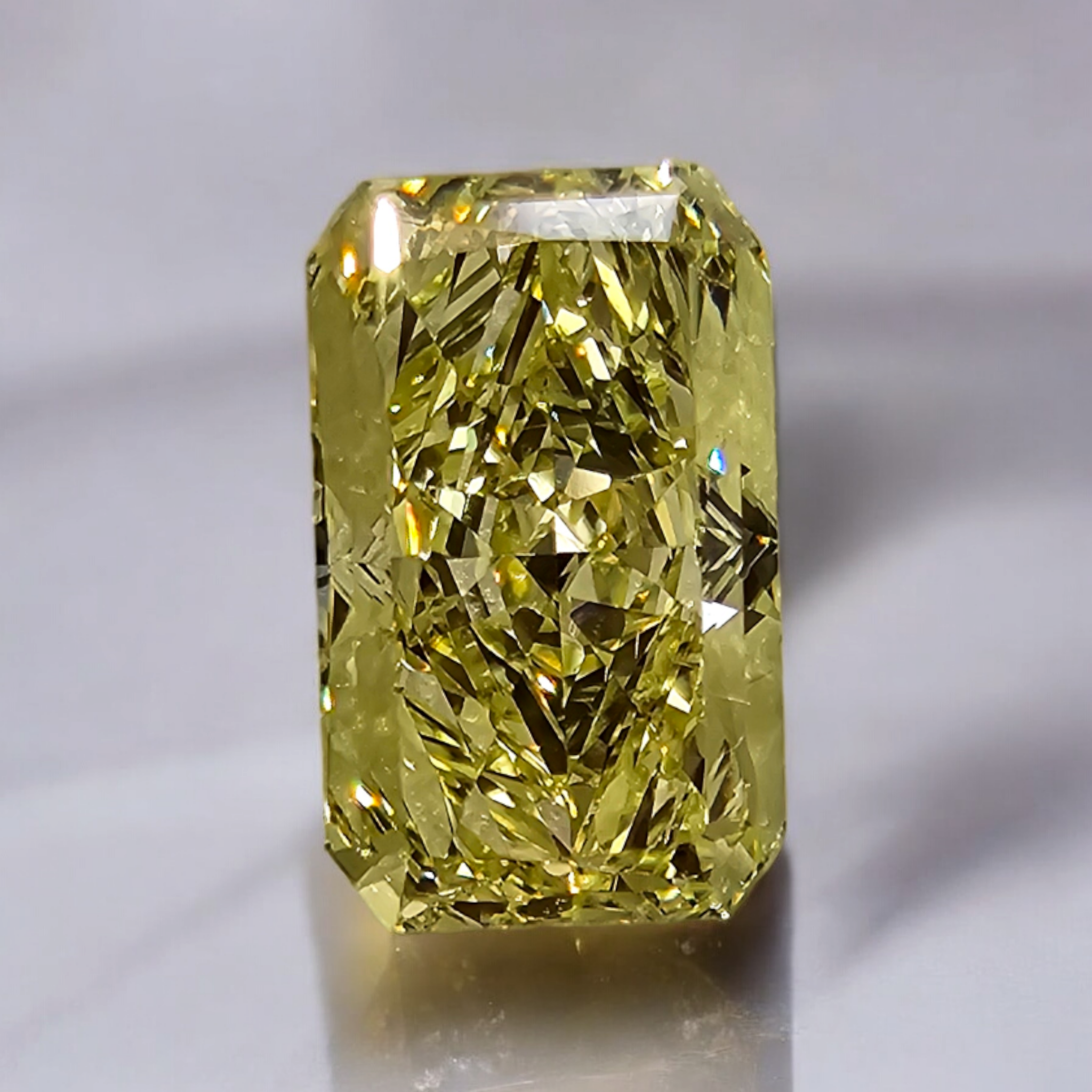 1.81ct GIA Certified Natural Fancy Intense Yellow Elongated Radiant Cut ...