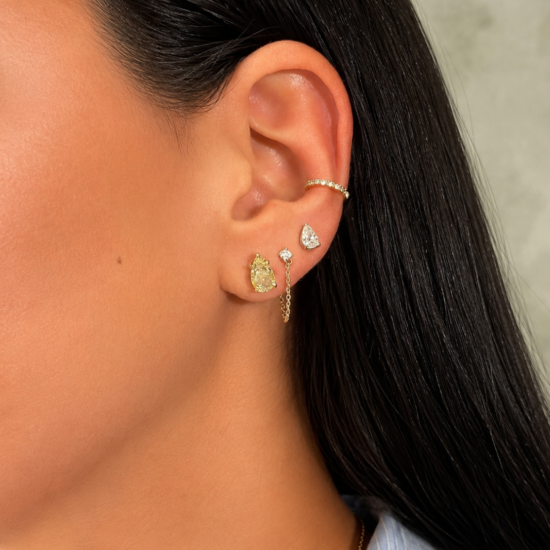 Yellow Pear Diamond Earrrings

