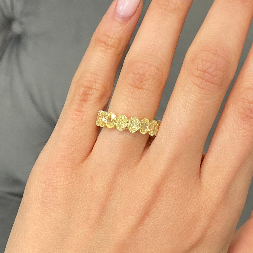Rare Colors by Namdar Fancy Yellow Oval diamond band, New York City
