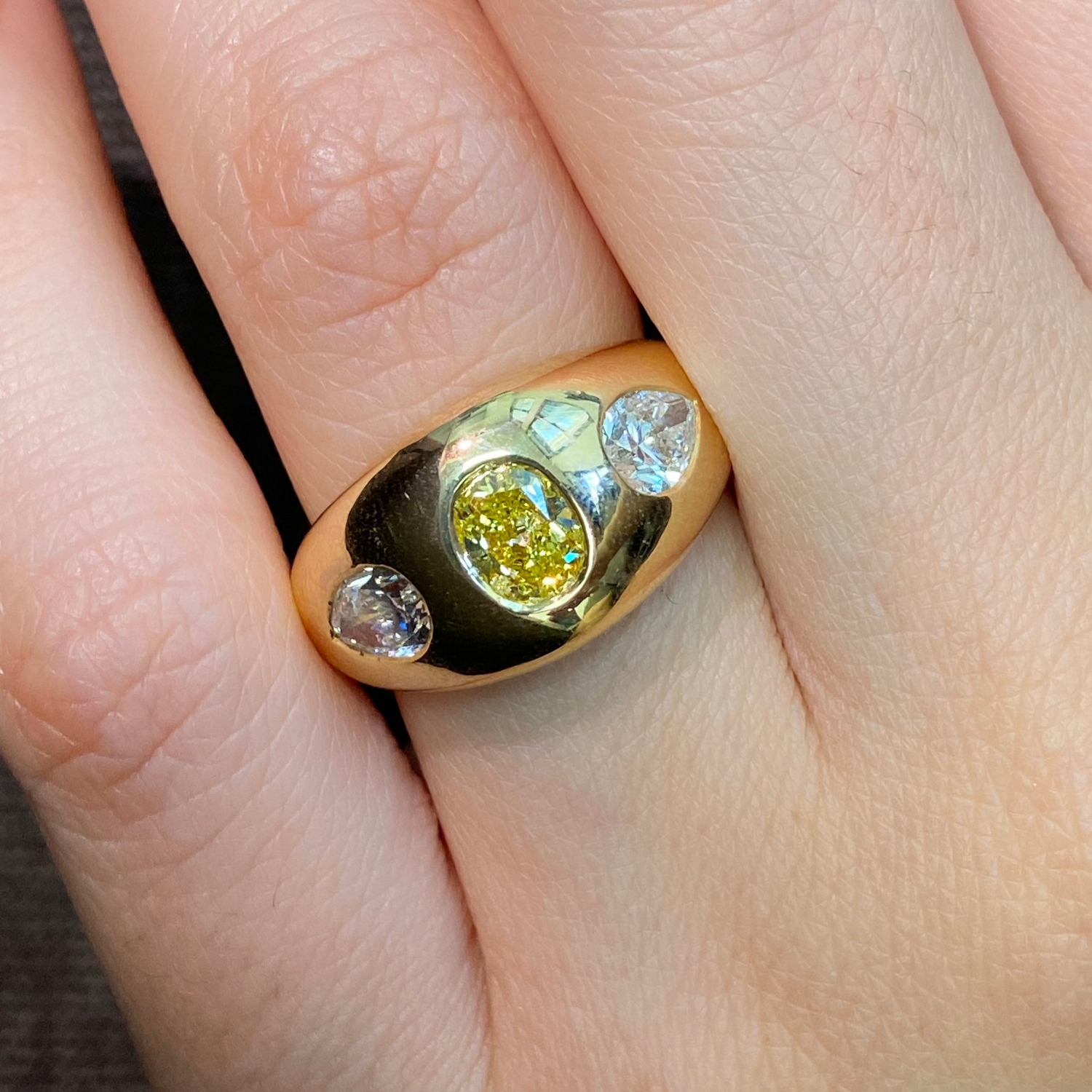 Fancy Vivid Yellow diamond ring by Rare Colors by Namdar, New York City