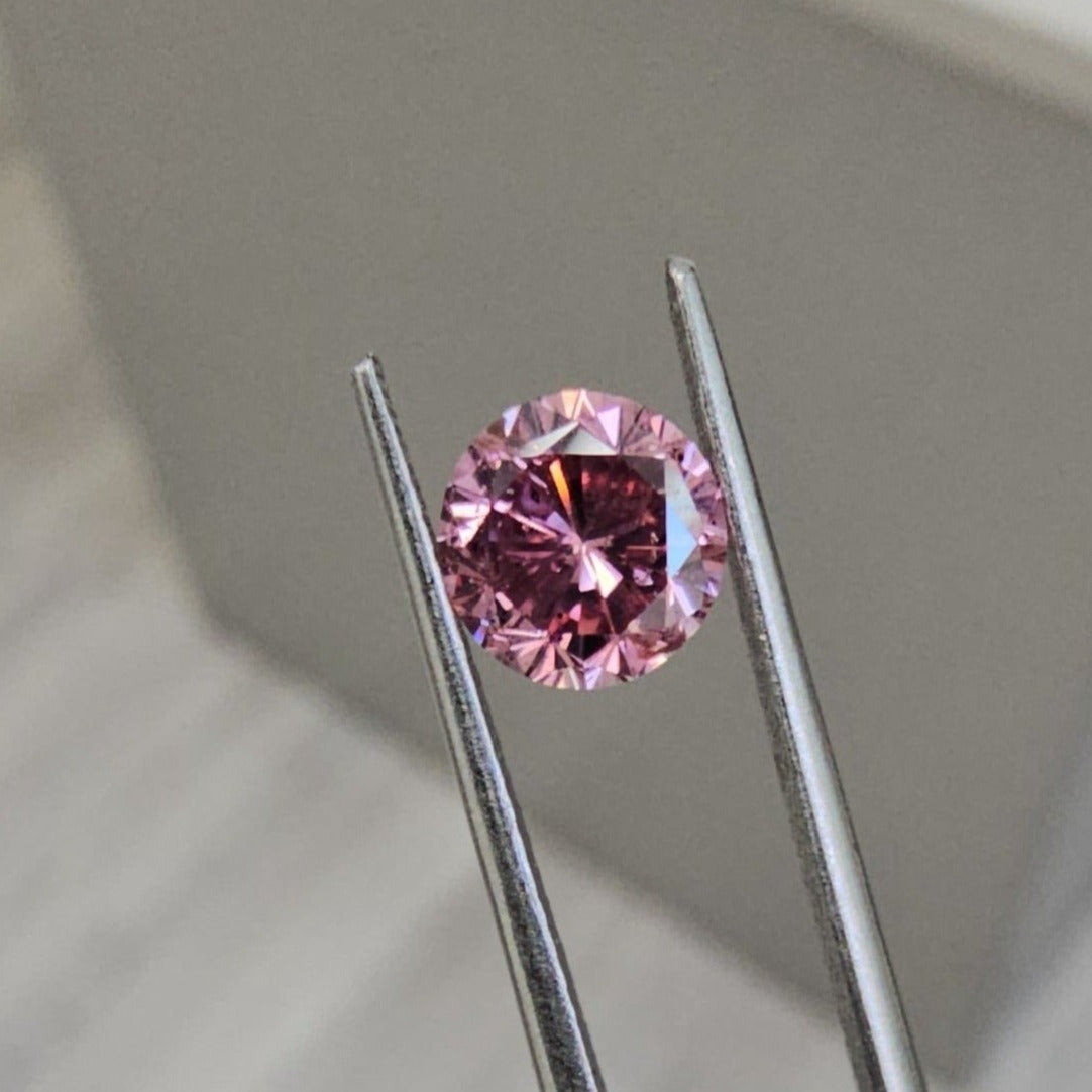 1ct GIA Certified Natural Fancy Intense Pink Round Cut Diamond