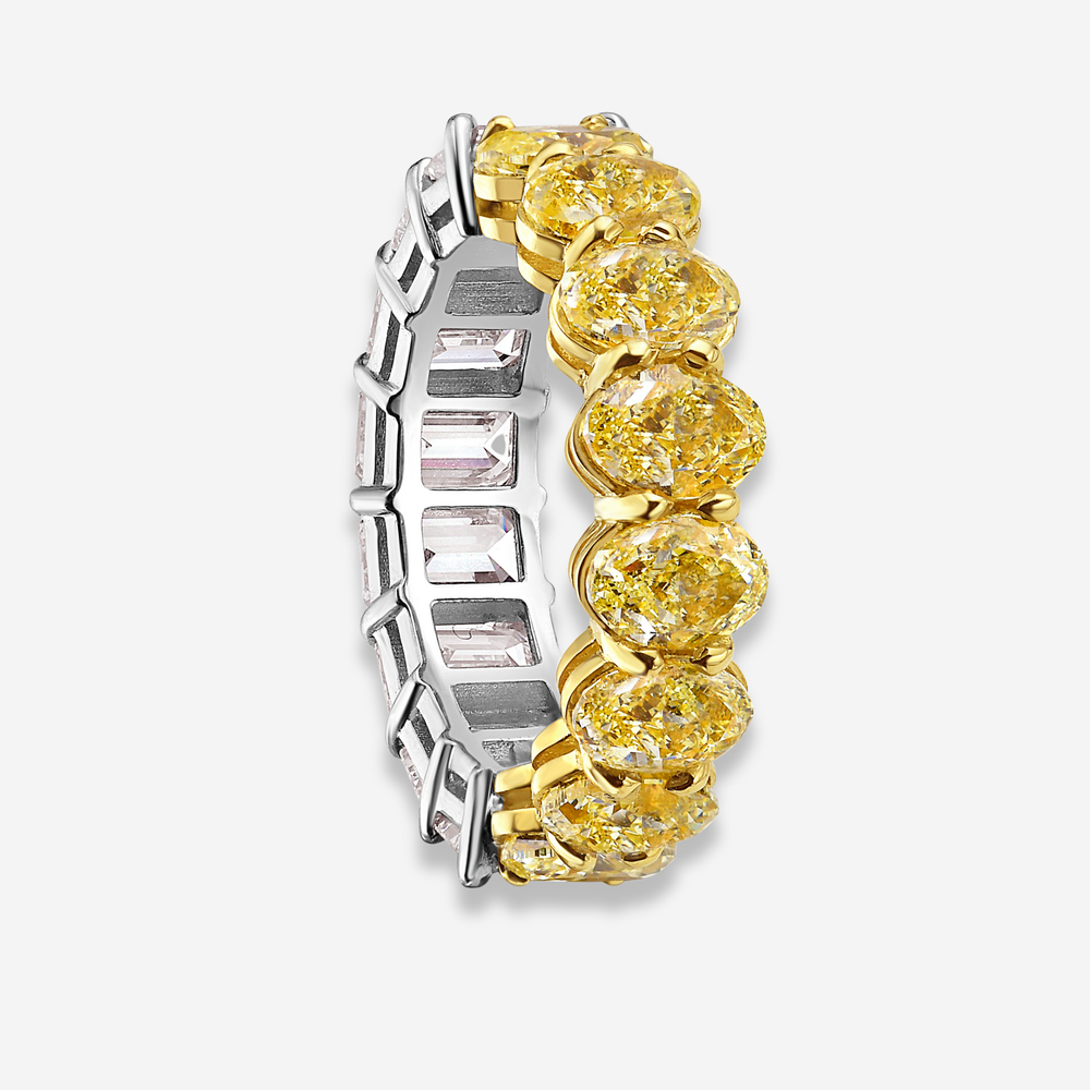 Fancy Yellow Oval band — color diamond specialists Rare Colors by Namdar