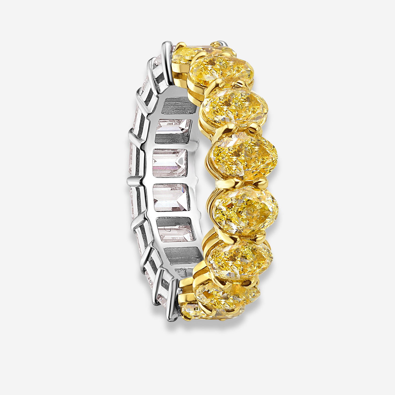 Fancy Yellow Oval band — color diamond specialists Rare Colors by Namdar