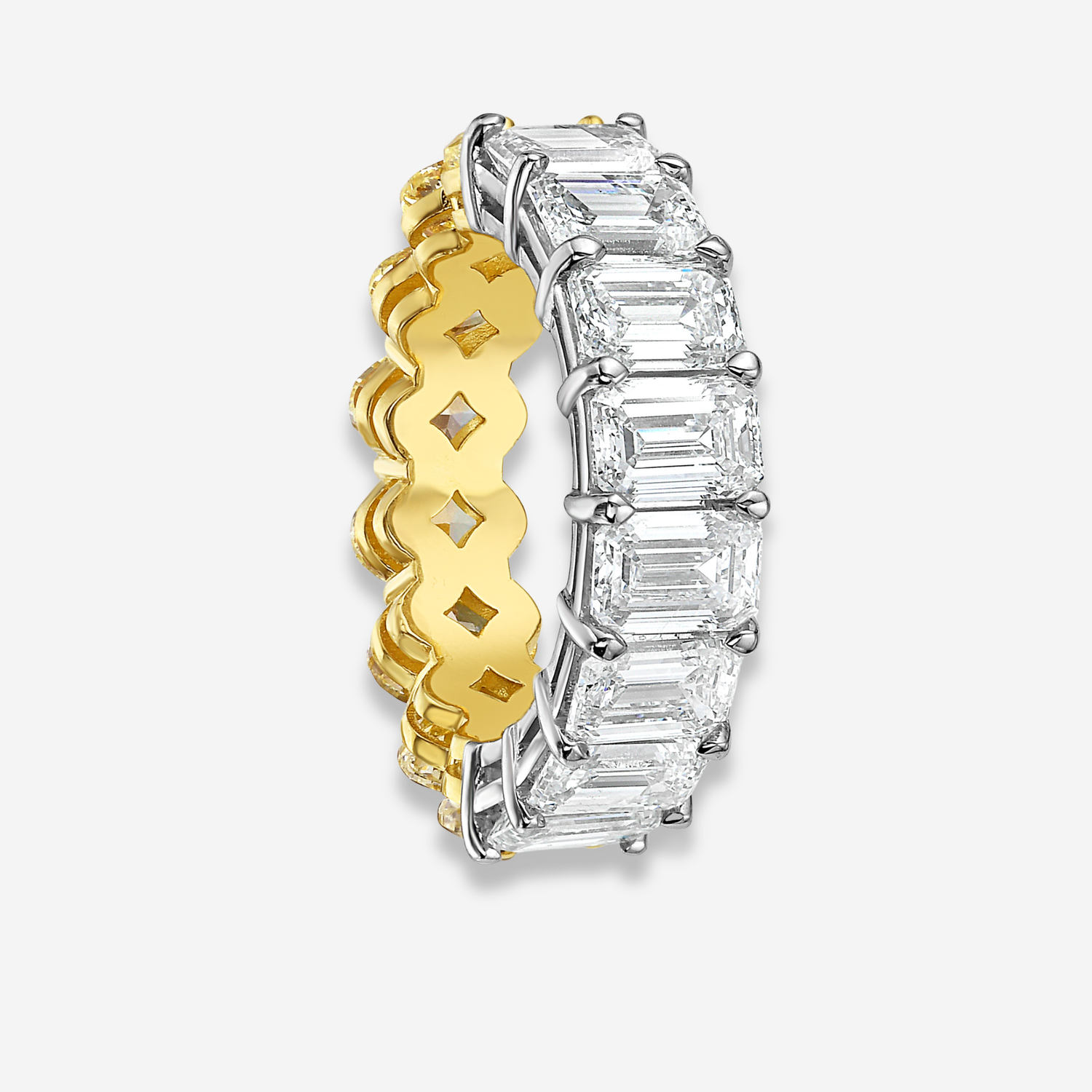GIA Fancy Yellow Oval diamond band at Rare Colors by Namdar, 5th Avenue New York
