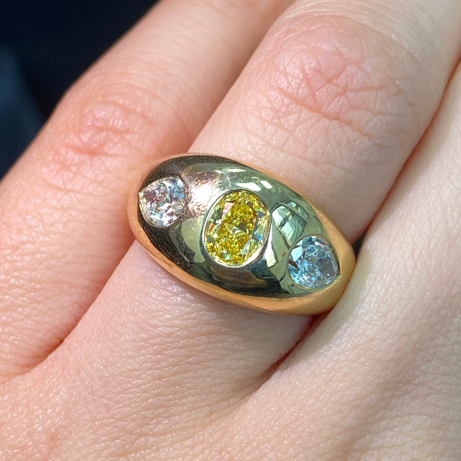 Fancy Vivid Yellow diamond ring, handcrafted by Rare Colors by Namdar