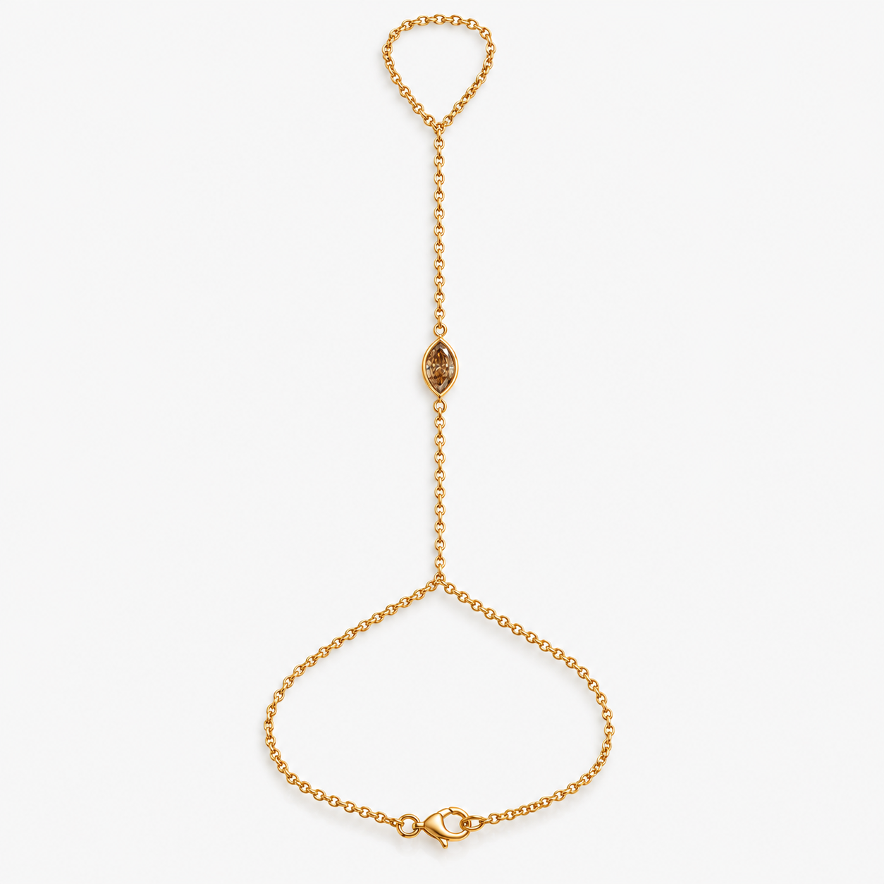 Champagne Marquise Diamond Single Stone Hand Chain