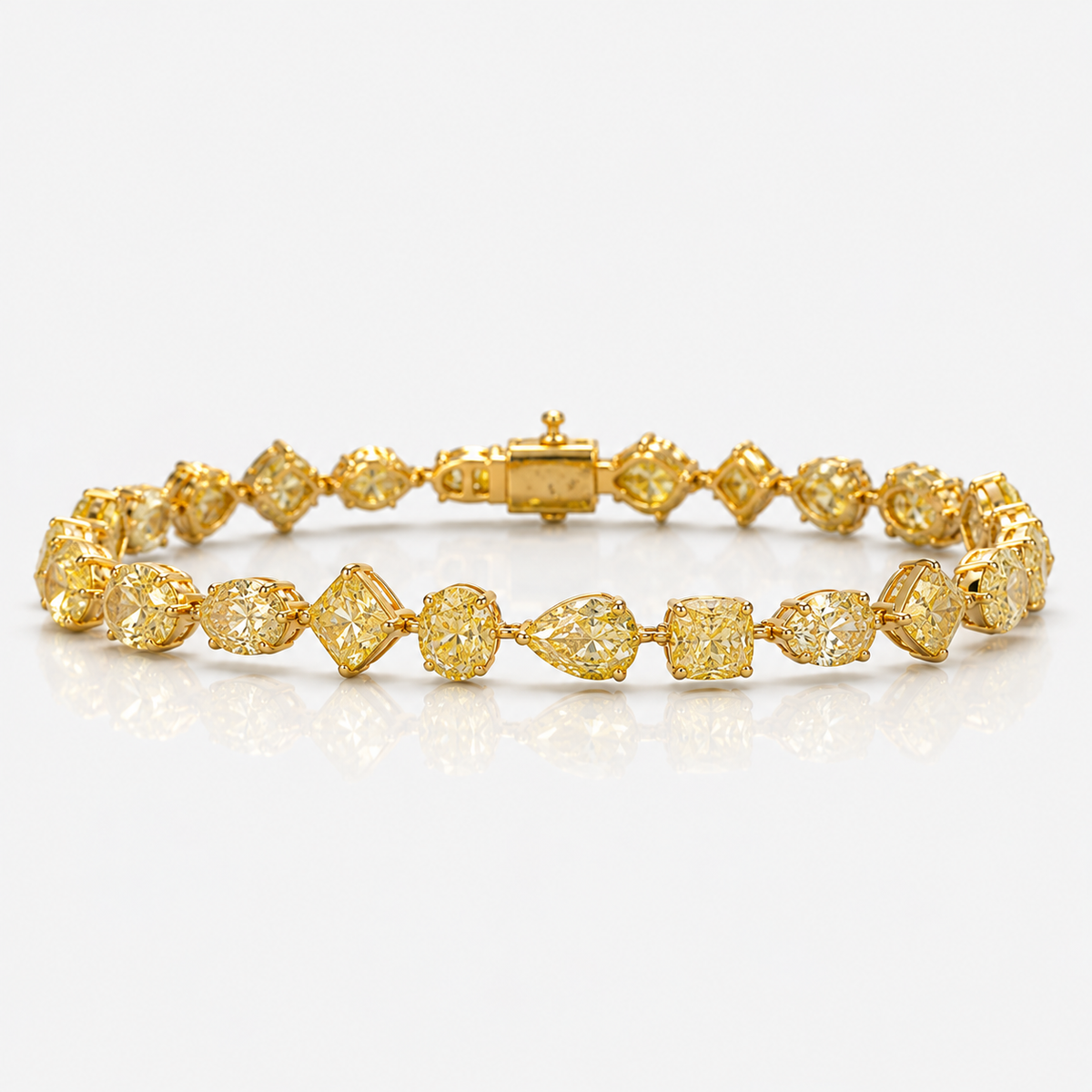 11.5ct Fancy Yellow Mixed Diamond Tennis Bracelet