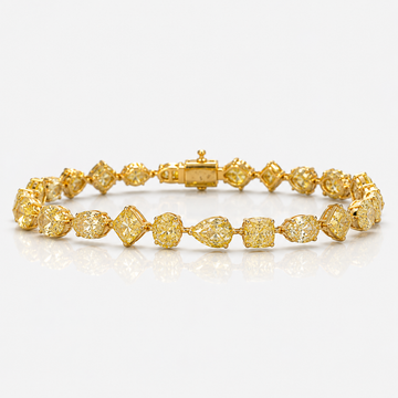 11.5ct Fancy Yellow Mixed Diamond Tennis Bracelet